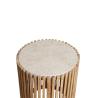 Table d'appoint ronde marbre et bois de Sungkai Table d'appoint ronde marbre et bois de Sungkai
