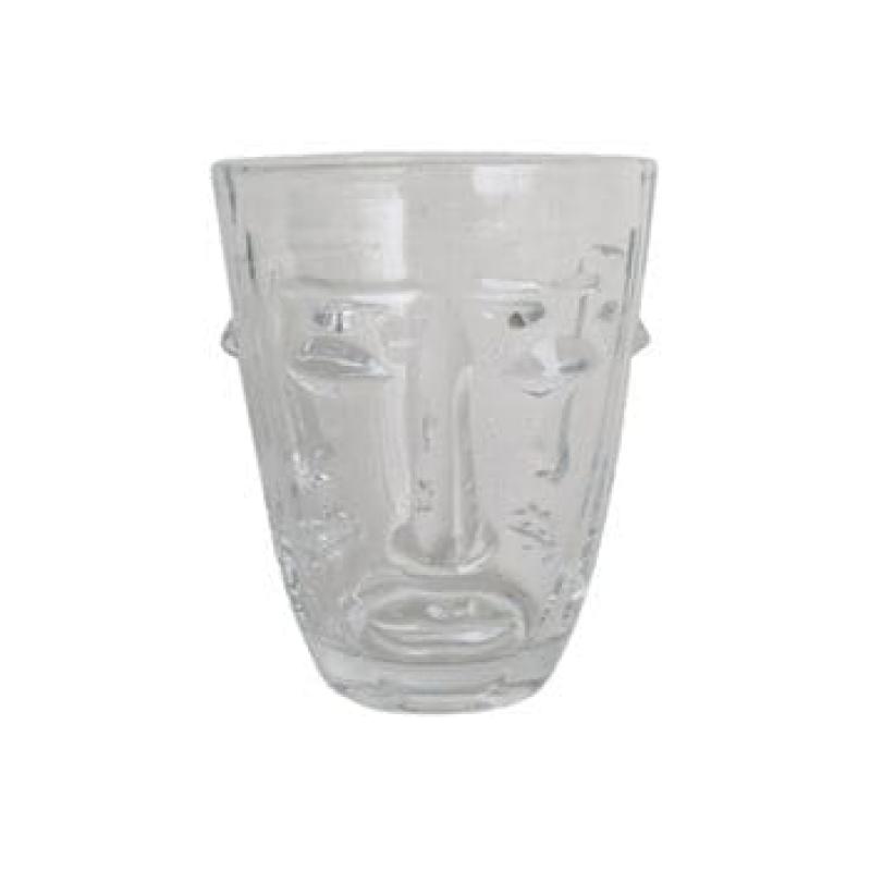 VERRE A EAU VISAGE TRANSPARENT