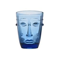 VERRE A EAU VISAGE BLEU