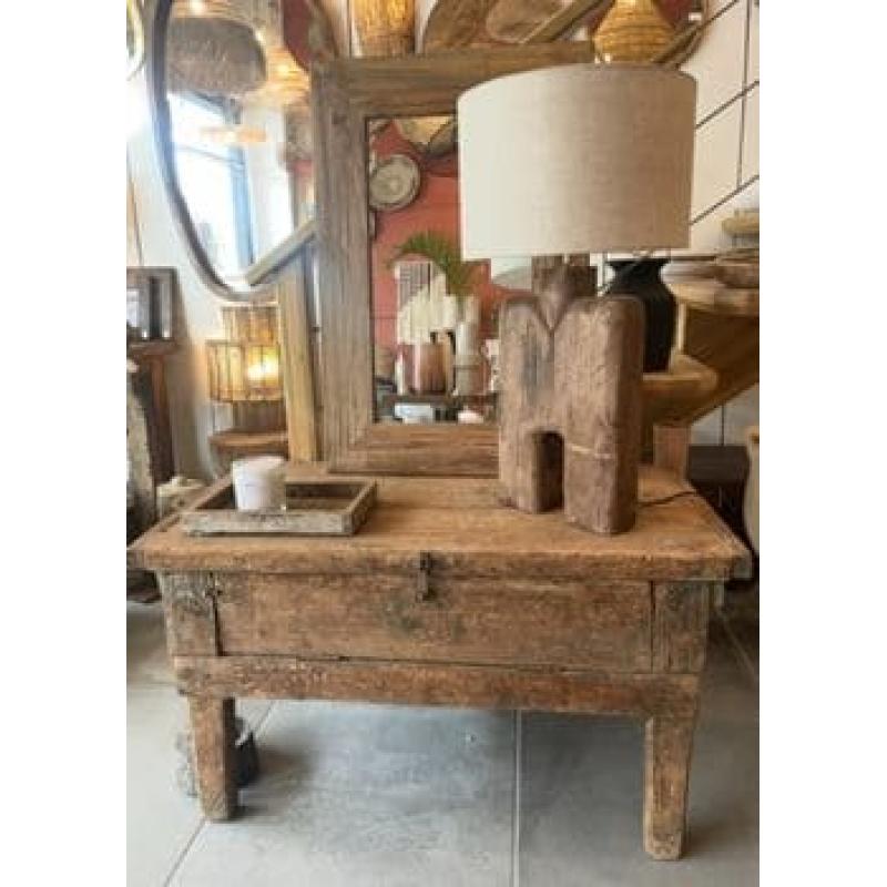 LAMPE H74D38 "LAMPEDUSA" EN MANGUIER & LIN