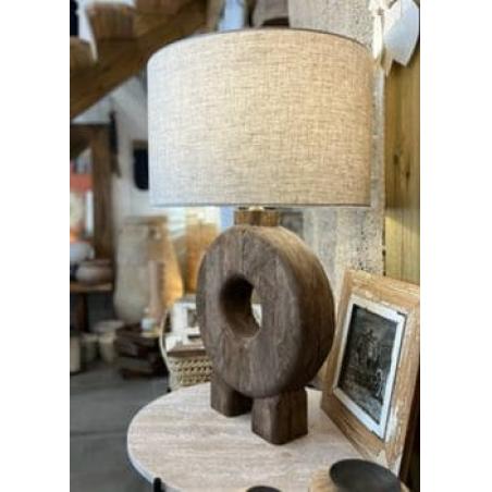 LAMPE "LAMPEDUSA" XL EN MANGUIER & LIN