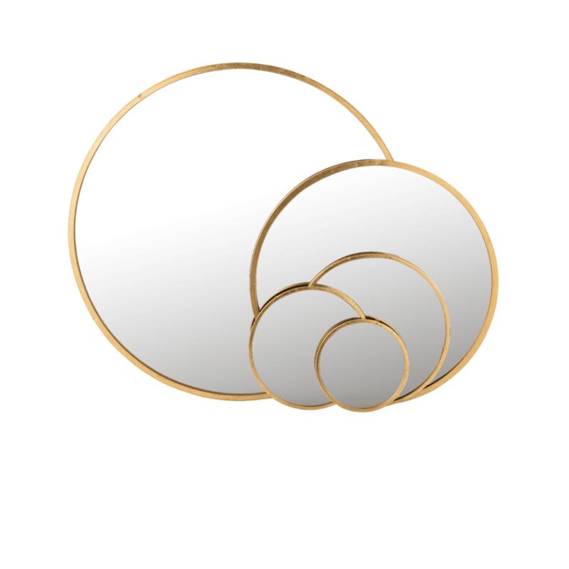MIROIR "MONA" Ø80cm DORE BROSSE