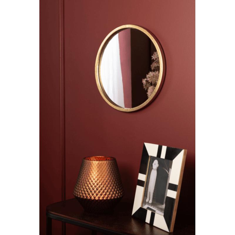 MIROIR "MONA" Ø30cm DORE BROSSE