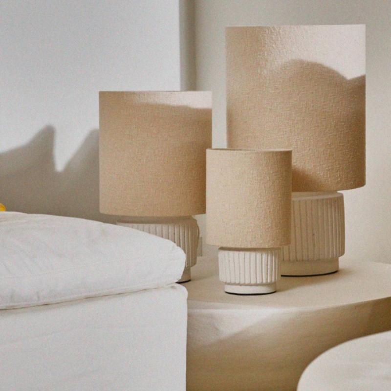 LAMPE "CORDOBA" S TERRE CUITE & LIN