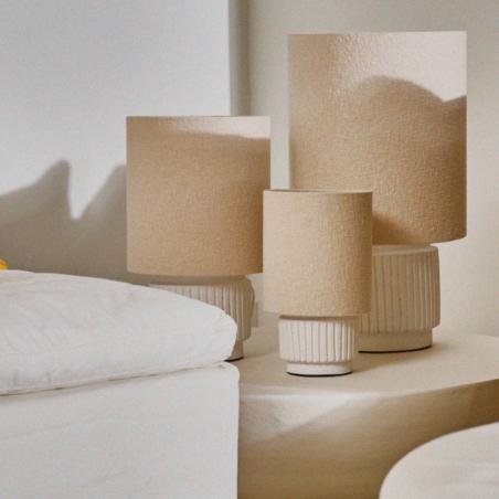 LAMPE "CORDOBA" S TERRE CUITE & LIN