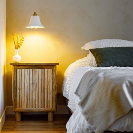 SUSPENSION TERRE CUITE BLCHE D21H15