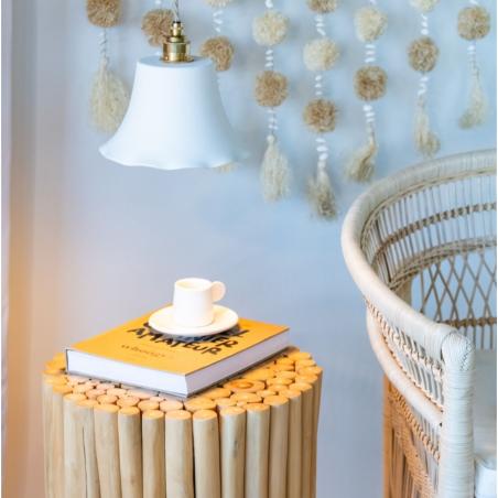 SUSPENSION TERRE CUITE BLCHE D21H15