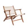 FAUTEUIL TECK & CORDAGE BLANC