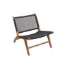 FAUTEUIL TECK & CORDAGE NOIR