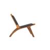 FAUTEUIL TECK & CORDAGE NOIR
