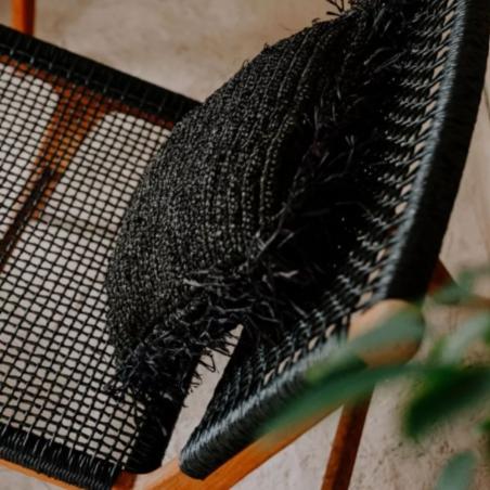 FAUTEUIL TECK & CORDAGE NOIR