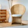 FAUTEUIL LINZO ROTIN AVEC COUSSIN