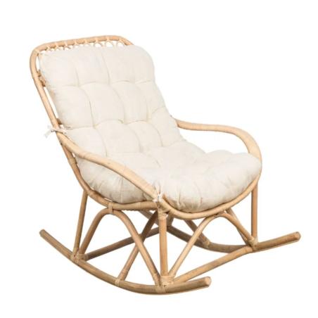 ROCKING CHAIR ROTIN AVEC COUSSIN