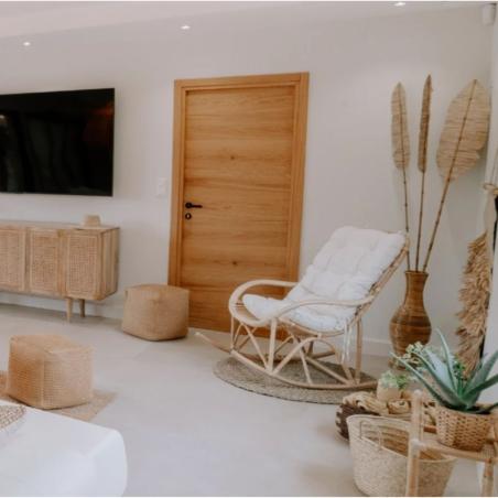 ROCKING CHAIR ROTIN AVEC COUSSIN