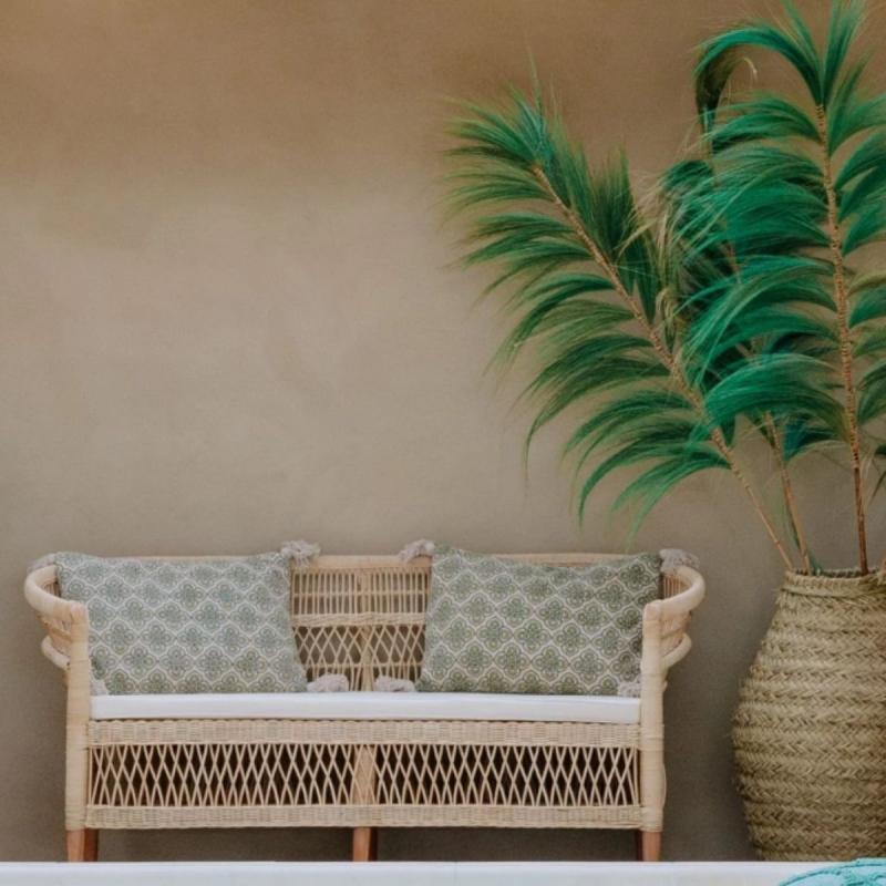 BANQUETTE ROTIN ET TECK