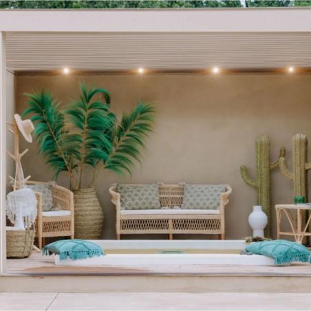 BANQUETTE ROTIN ET TECK