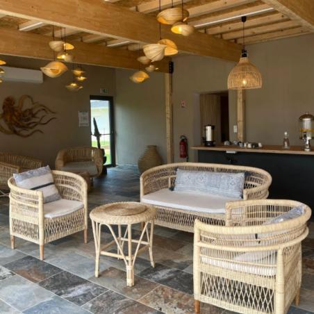 BANQUETTE ROTIN ET TECK