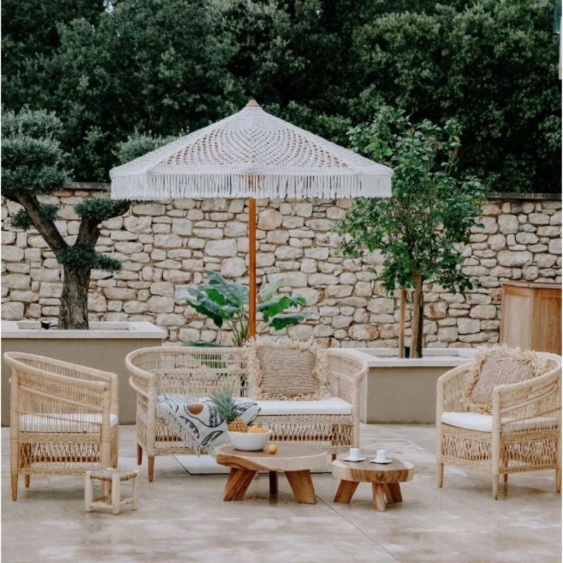 BANQUETTE ROTIN ET TECK