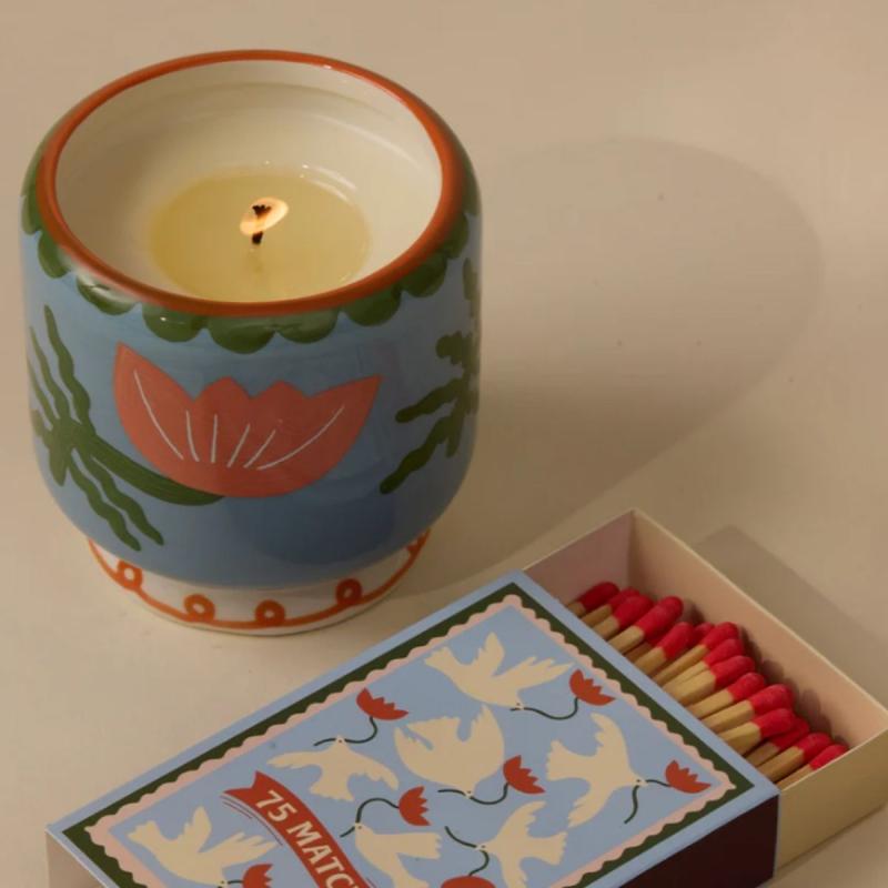 BOUGIE "CACTUS FLOWER" CERAMIQUE