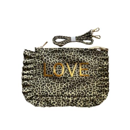 POCHETTE LOVE LEOPARD FOND BEIGE