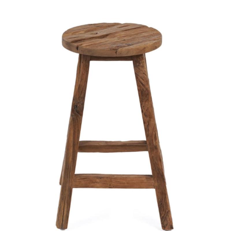 TABOURET DE BAR VIEUX TECK 