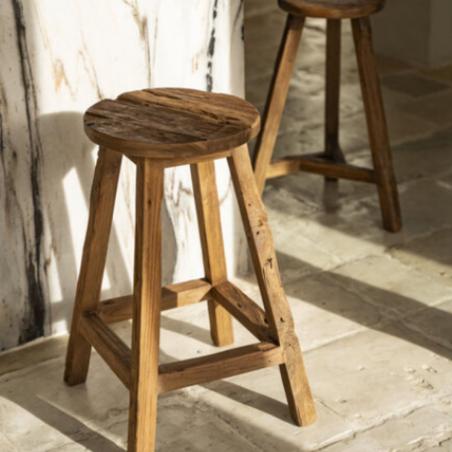 TABOURET DE BAR VIEUX TECK 