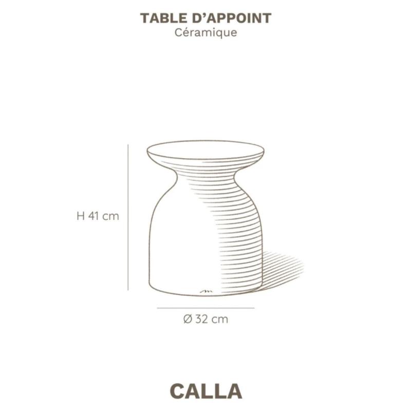 TABLE APPOINT CALLA ECRU